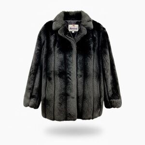 Faux Fur Coat VTG Monterey Fashions Ladies Jacket Made In USA Size 18 Womens